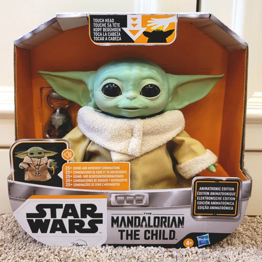 Disney Anime Star Wars Mandalorian The Child Yoda Grogu Baby Talking Plush Toy With Character Sounds And Accessories Voiceable